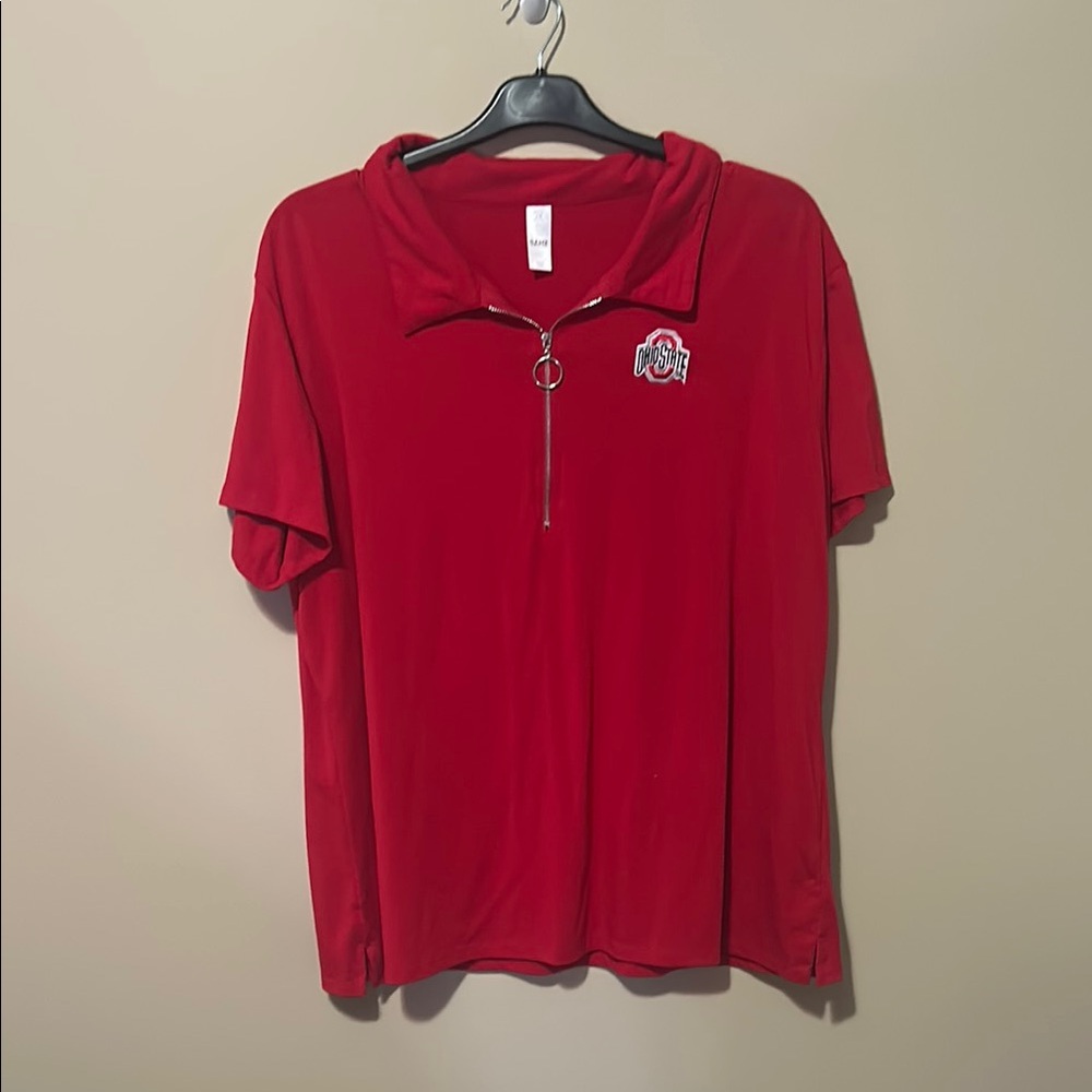 Ohio State Zip-Up Polo Shirt with Logo